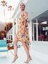 Chiara "Movie Colony" Robe en soie à imprimé technique
